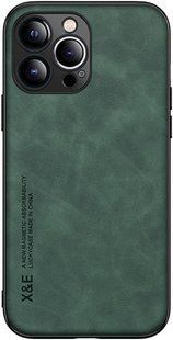 Кожаный чехол Sheepskin с магнитом для Apple iPhone 13 Pro Green