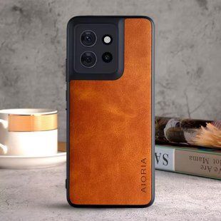 Кожаный чехол AIORIA Vintage для Motorola Edge 50 Neo orange