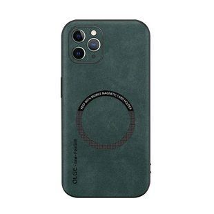 Шкіряний чохол OLGE з MagSafe для Apple iPhone 11 Pro Max Green