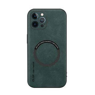 Шкіряний чохол OLGE з MagSafe для Apple iPhone 14 Pro Max Green