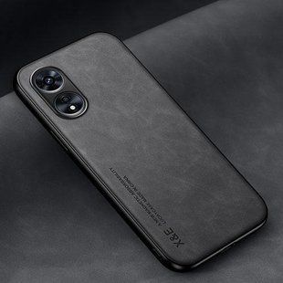Кожаный чехол Sheepskin с магнитом для Oppo A58 5G