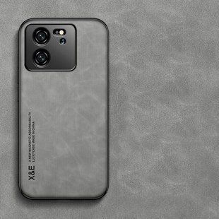Кожаный чехол Sheepskin с магнитом для Xiaomi 13T / Xiaomi 13T Pro Light gray