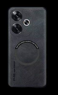 Шкіряний чохол OLGE з MagSafe для Xiaomi Poco M6 Pro Dark gray