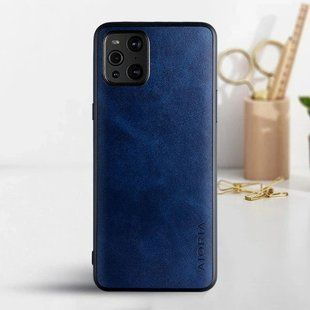 Кожаный чехол AIORIA Vintage для Oppo Find X3 / Find X3 Pro blue