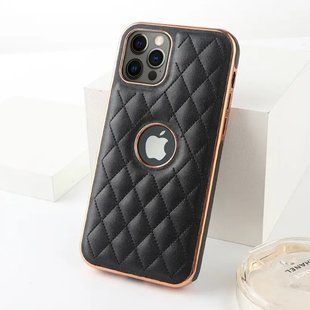 Роскошный мягкий чехол Lambskin Premium case для Apple Iphone 13 Pro Max Black