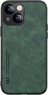 Шкіряний чохол Sheepskin з магнітом для Apple iPhone 14 Plus Green