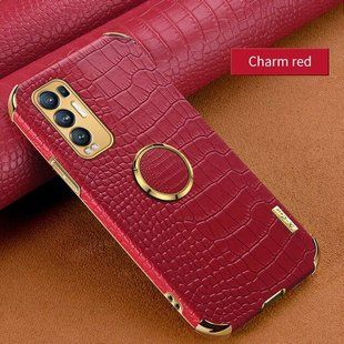 Чохол для Vivo X50 Pro з тисненням під шкіру крокодила і магнітним утримувачем Red