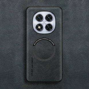 Шкіряний чохол OLGE з MagSafe для Xiaomi Redmi Note 14 Pro Plus 5G Dark gray