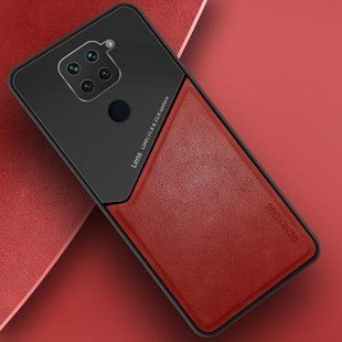 Бизнес чехол бампер GENEROUS для Xiaomi Redmi Note 9 из стекла и искусственной кожи