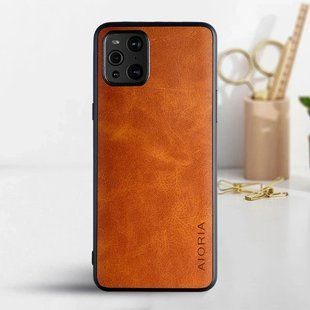 Кожаный чехол AIORIA Vintage для Oppo Find X3 / Find X3 Pro orange