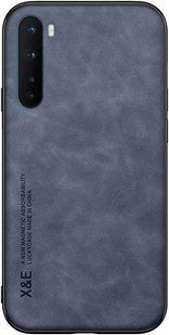 Кожаный чехол Sheepskin с магнитом для OnePlus Nord Blue