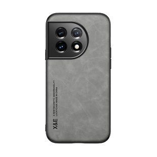 Кожаный чехол Sheepskin с магнитом для OnePlus Ace 2 Pro Light gray