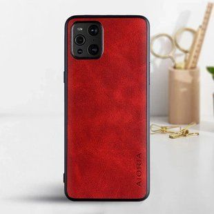 Кожаный чехол AIORIA Vintage для Oppo Find X3 / Find X3 Pro red