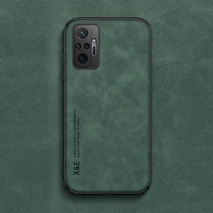 Кожаный чехол Sheepskin с магнитом для Xiaomi Redmi Note 10 Pro Green