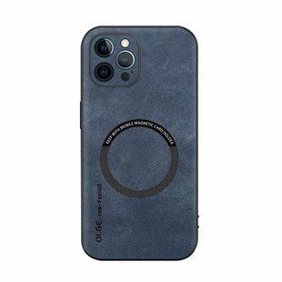 Шкіряний чохол OLGE з MagSafe для Apple iPhone 12 Pro Max Blue