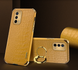 Чохол для Oppo A95 4G / A74 4G з тисненням під шкіру крокодила і магнітним утримувачем Yellow