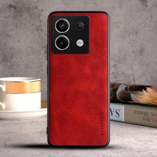 Кожаный чехол AIORIA Vintage для Xiaomi Poco M6 Pro red