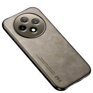 Кожаный чехол Sheepskin с магнитом для Oppo Reno12 F 4G Light gray