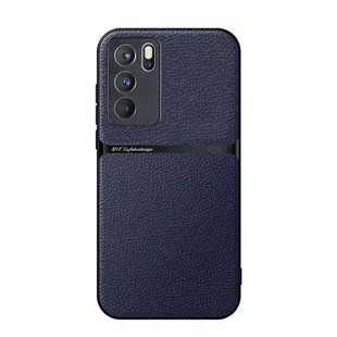 Шкіряний чохол Elegance з магнітом для Oppo Reno6 5G Dark blue
