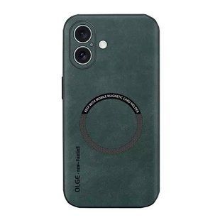 Шкіряний чохол OLGE з MagSafe для Apple iPhone 17 Green