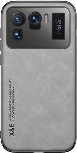 Шкіряний чохол Sheepskin з магнітом для Xiaomi Mi 11 Ultra Light gray