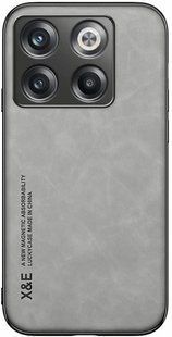 Кожаный чехол Sheepskin с магнитом для OnePlus 10T / OnePlus Ace Pro Light gray