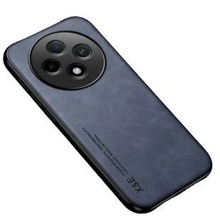 Кожаный чехол Sheepskin с магнитом для Oppo Reno12 F 4G Blue