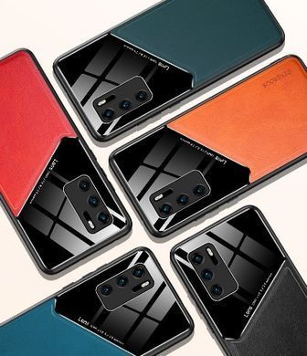 Бізнес чохол бампер GENEROUS для Huawei P40 з скла і штучної шкіри