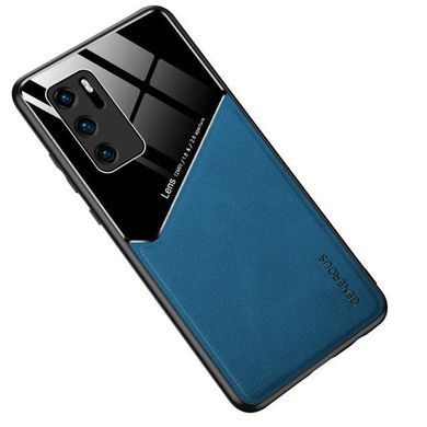 Бізнес чохол бампер GENEROUS для Huawei P40 з скла і штучної шкіри
