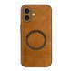 Шкіряний чохол OLGE з MagSafe для Apple iPhone 17 Golden brown