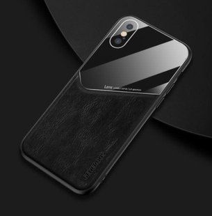 Бізнес чохол бампер GENEROUS для Apple Iphone X / XS зі скла і штучної шкіри