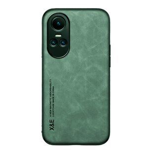 Кожаный чехол Sheepskin с магнитом для Oppo Reno10 Pro Global Green