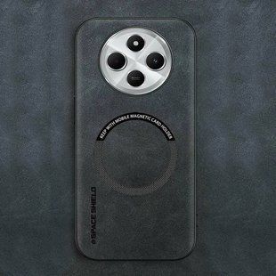 Шкіряний чохол OLGE з MagSafe для Xiaomi Redmi 14C Dark gray