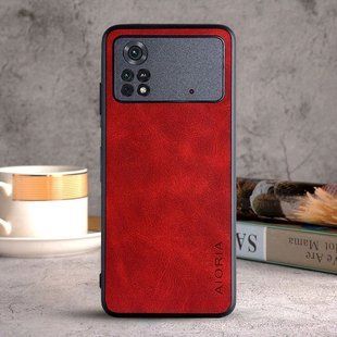 Шкіряний чохол AIORIA Vintage для Xiaomi Poco M4 Pro 4G red