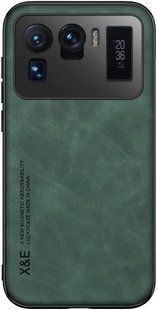 Шкіряний чохол Sheepskin з магнітом для Xiaomi Mi 11 Ultra Green