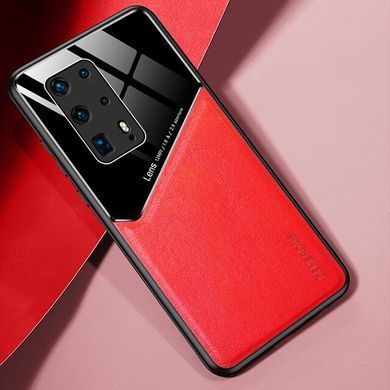 Бизнес чехол бампер GENEROUS для Huawei P40 Pro Plus из стекла и искусственной кожи