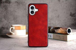 Кожаный чехол AIORIA Vintage для Apple iPhone 16 Plus red