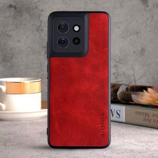 Кожаный чехол AIORIA Vintage для Motorola Edge 50 Neo red
