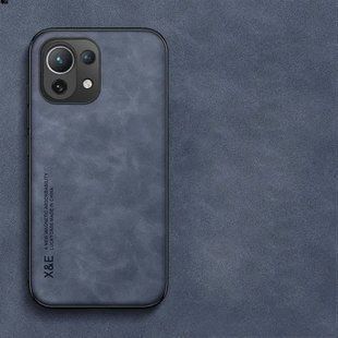 Шкіряний чохол Sheepskin з магнітом для Xiaomi Mi 11 Blue