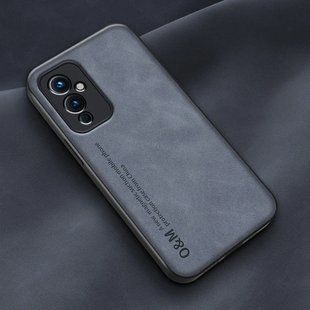 Кожаный чехол Sheepskin с магнитом для OnePlus 9 Blue