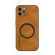 Шкіряний чохол OLGE з MagSafe для Apple iPhone 11 Pro Max Golden brown