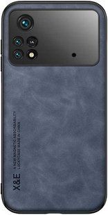 Шкіряний чохол Sheepskin з магнітом для Xiaomi Poco M4 Pro 4G Blue