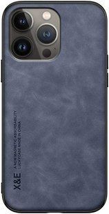 Шкіряний чохол Sheepskin з магнітом для Apple iPhone 14 Pro Max Blue