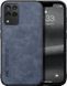 Шкіряний чохол Sheepskin з магнітом для Samsung Galaxy M33 Blue