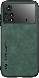 Шкіряний чохол Sheepskin з магнітом для Xiaomi Poco M4 Pro 4G Green