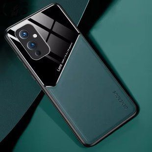 Бізнес чохол бампер GENEROUS для OnePlus 9 зі скла і штучної шкіри