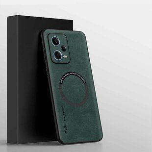Шкіряний чохол OLGE з MagSafe для Xiaomi Redmi Note 12 Pro 5G Green
