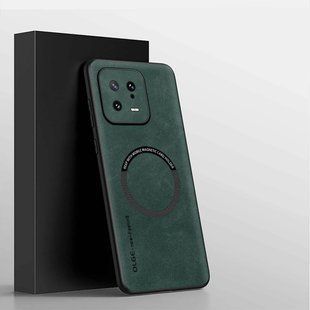 Кожаный чехол OLGE с MagSafe для Xiaomi 13 Green