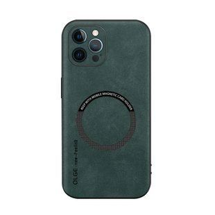 Шкіряний чохол OLGE з MagSafe для Apple iPhone 15 Pro Max Green