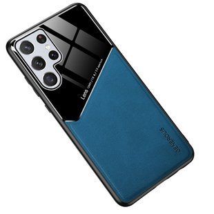 Бізнес чехол бампер GENEROUS для Samsung Galaxy S22 Ultra 5G зі скла і штучної шкіри